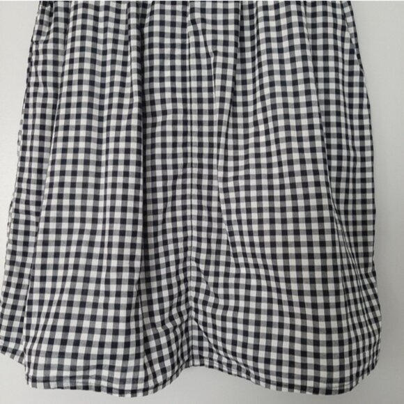 JOE FRESH Gingham Belted Skirt w Pockets B&W Black & White Checkered Skirt Sz S - Picture 7 of 9